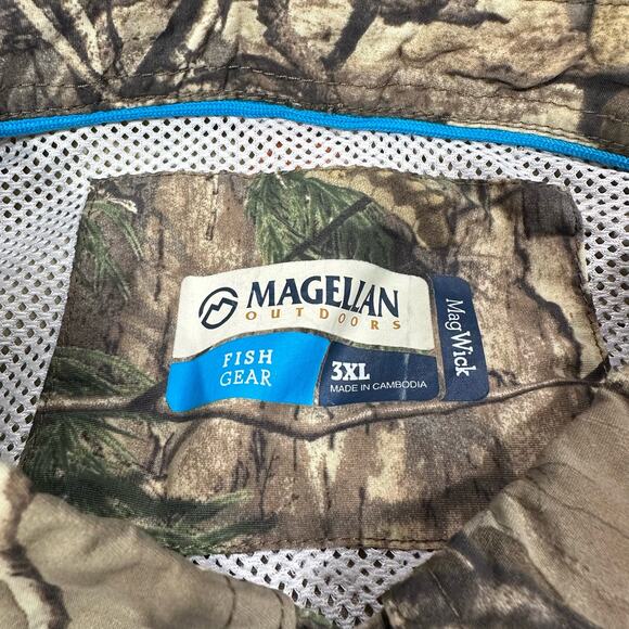 Magellan Outdoors Fish Gear MagWick Camo Long Sleeve Fishing Hunting Shirt 3XL - Picture 6 of 8